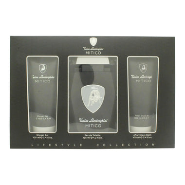 Lamborghini Mitico Gift Set 125ml EDT + 100ml Shower Gel + 100ml Aftershave Balm - Quality Home Clothing| Beauty